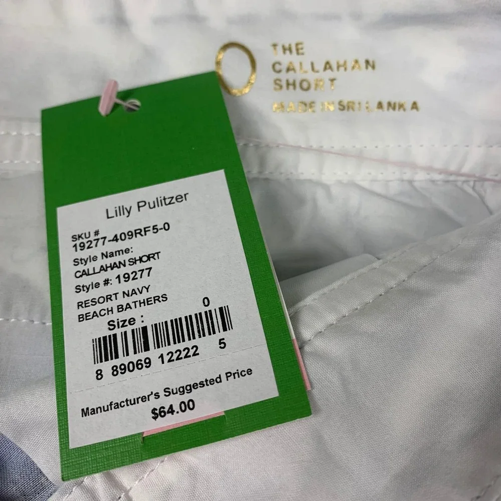 NWT Lilly Pulitzer Callahan 5" Inseam Shorts sz 0 Beach Bathers Ikat Flamingos - Picture 4 of 4